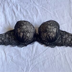 H&M Black Lace Strapless Bra